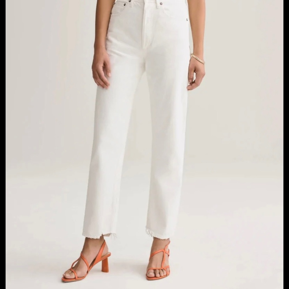 Agolde Candid 90s Jean Mid Rise Loose Fit in white size 29